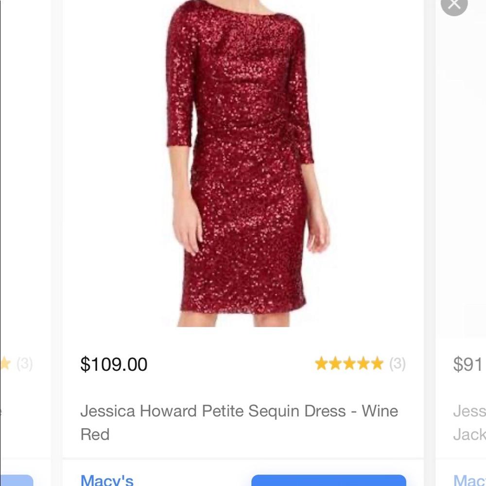 Wine Red Sequin Dress
